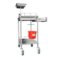 2 layers stainless steel medical instrument trolley with draws